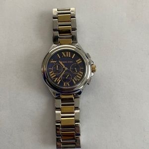 Michael Kors 2 tone watch with Navy face